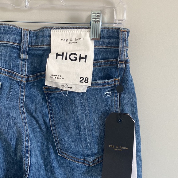 Rag & Bone Nina High Rise Distressed Ankle Skinny Jeans Sz 28 NWT - Picture 6 of 9